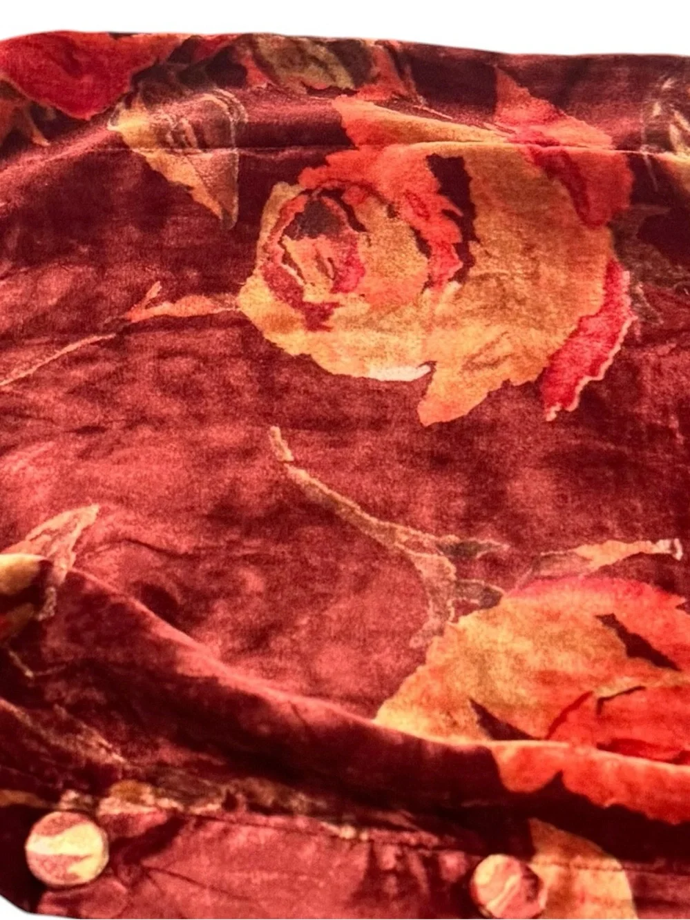 Pottery Barn Crushed Velvet Roses Full Duvet Cover & Standard Sham Set 3 Piece
